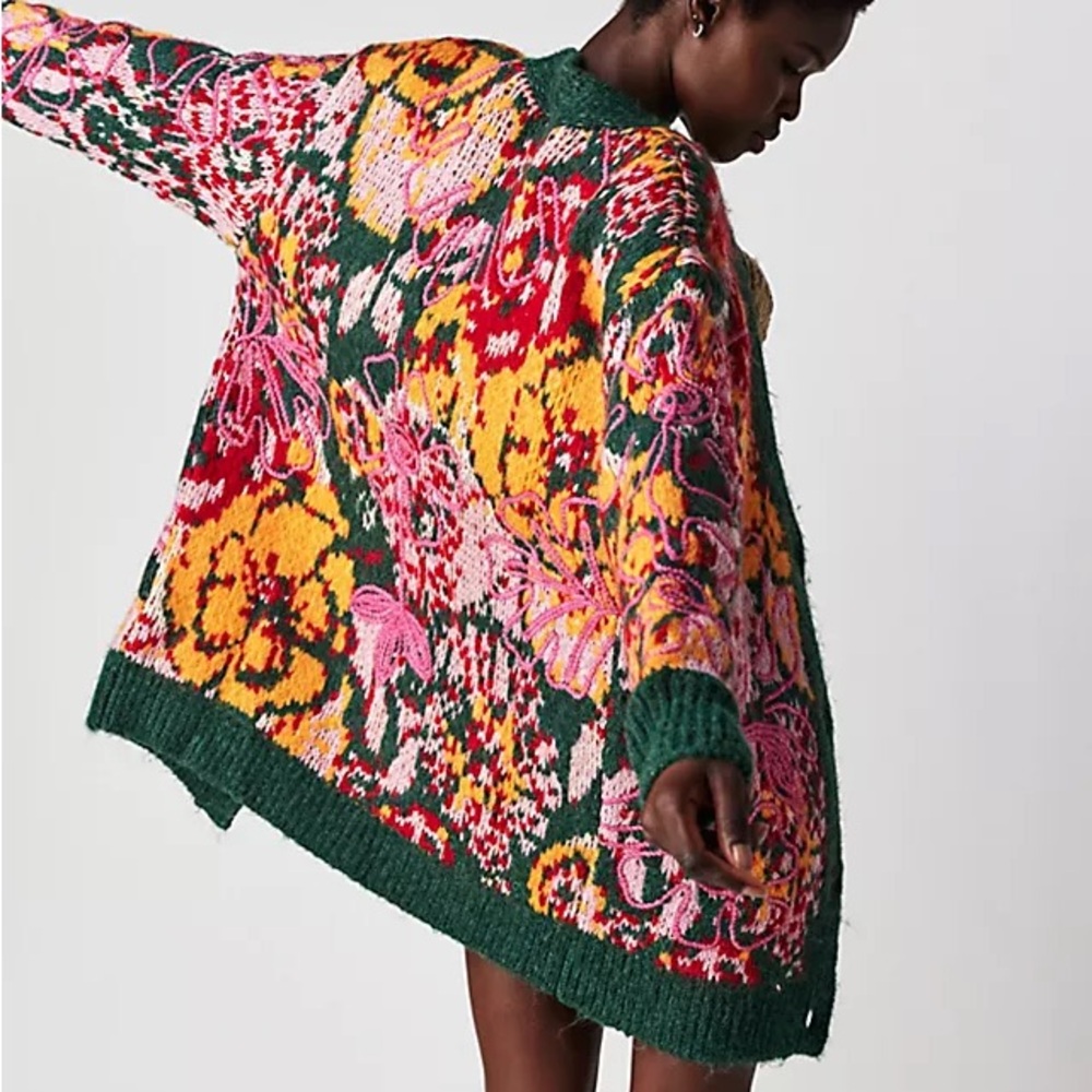 Free people Alexis Floral Cardigan size small - Picture 2 of 7